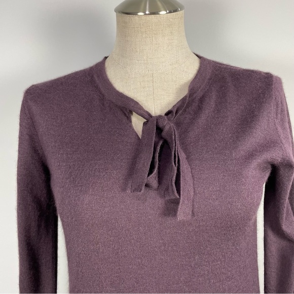 BLACK GOAT cashmere silk purple career luxury sweater Sz M - Picture 7 of 14